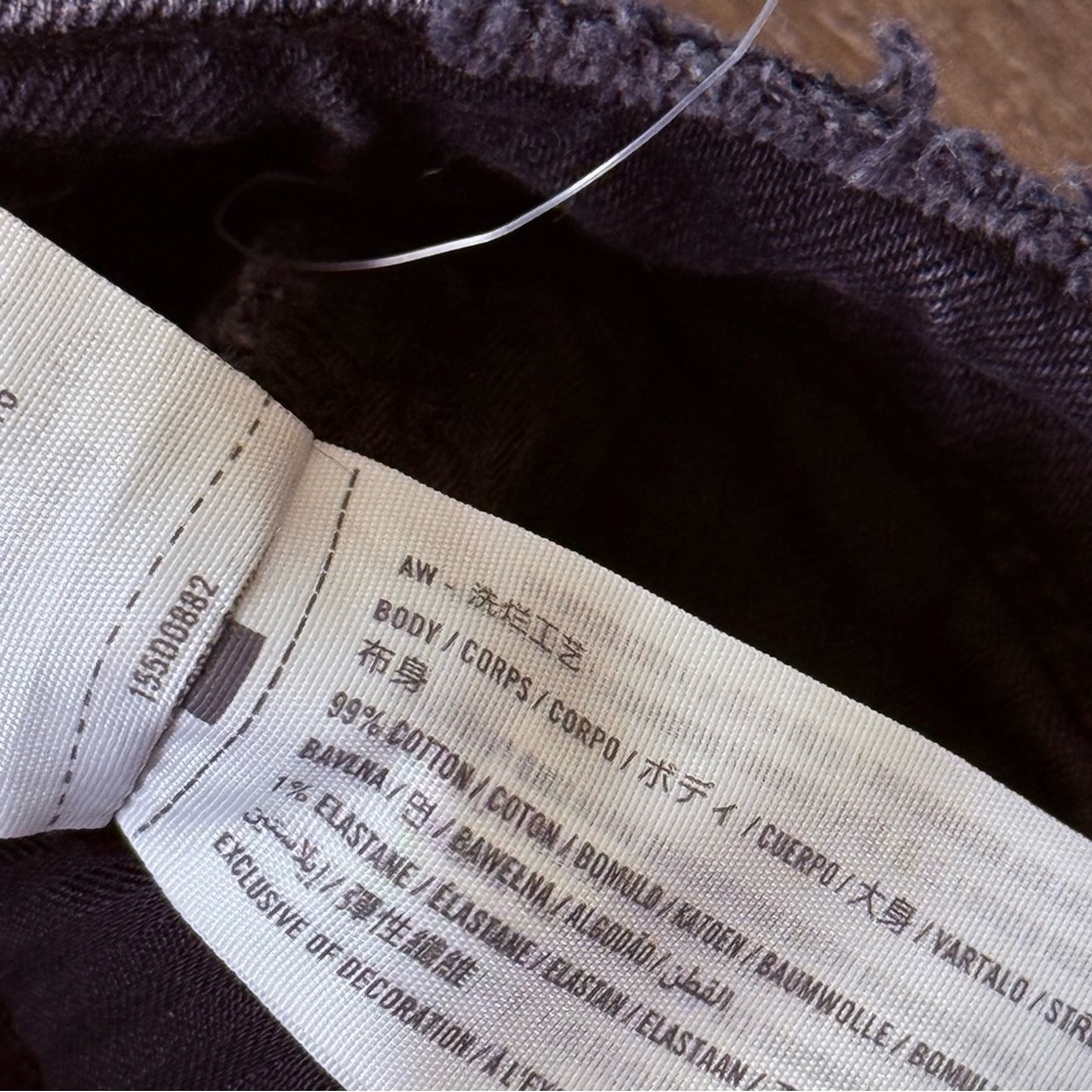 Abercrombie & Fitch The Dad High Rise Straight Leg Jeans Black Torn Ripped Knee - Picture 7 of 12